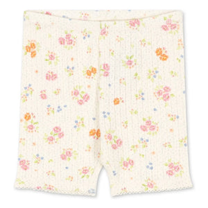 Konges Sløjd - Mallas de ciclista de algodón orgánico acanalado con estampado floral de Minnie | Crudo