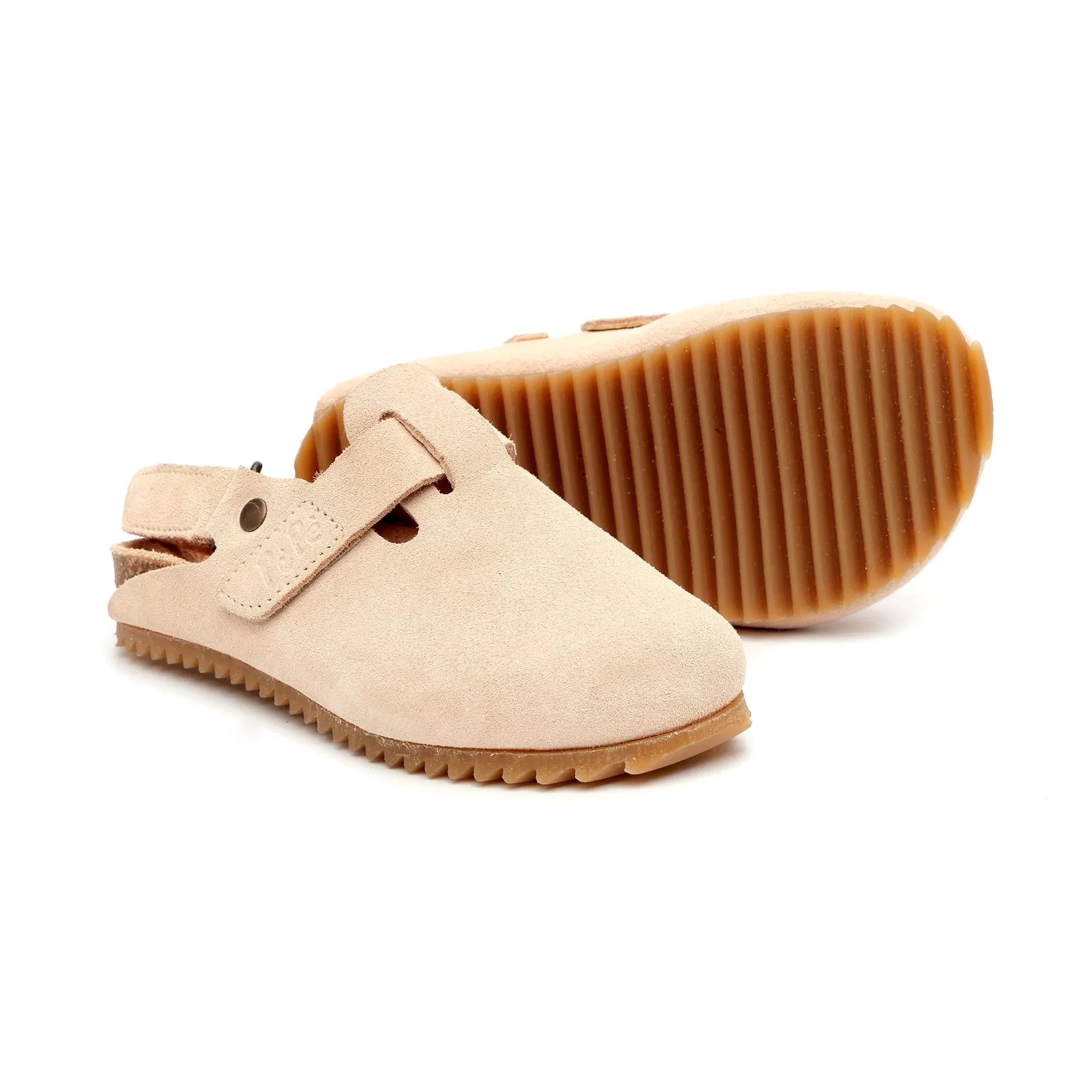 Pèpè - Pantuflas de ante con cierre de velcro | Beige