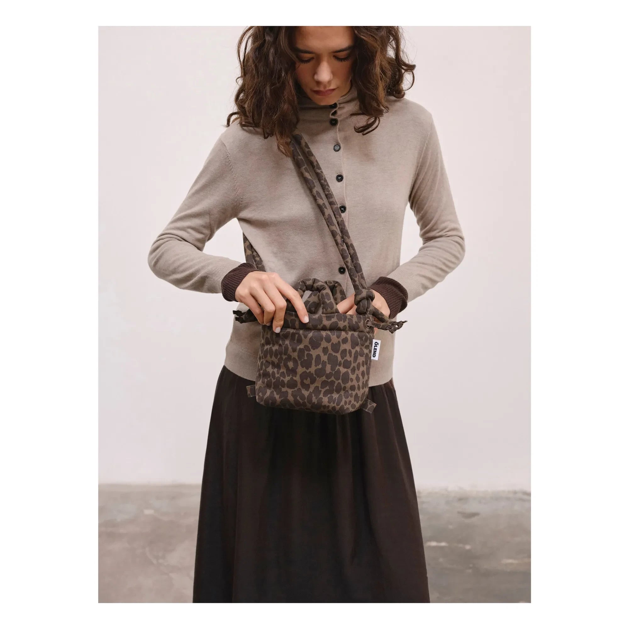 Olend - Micro Ona Bolso suave de leopardo | Marrón