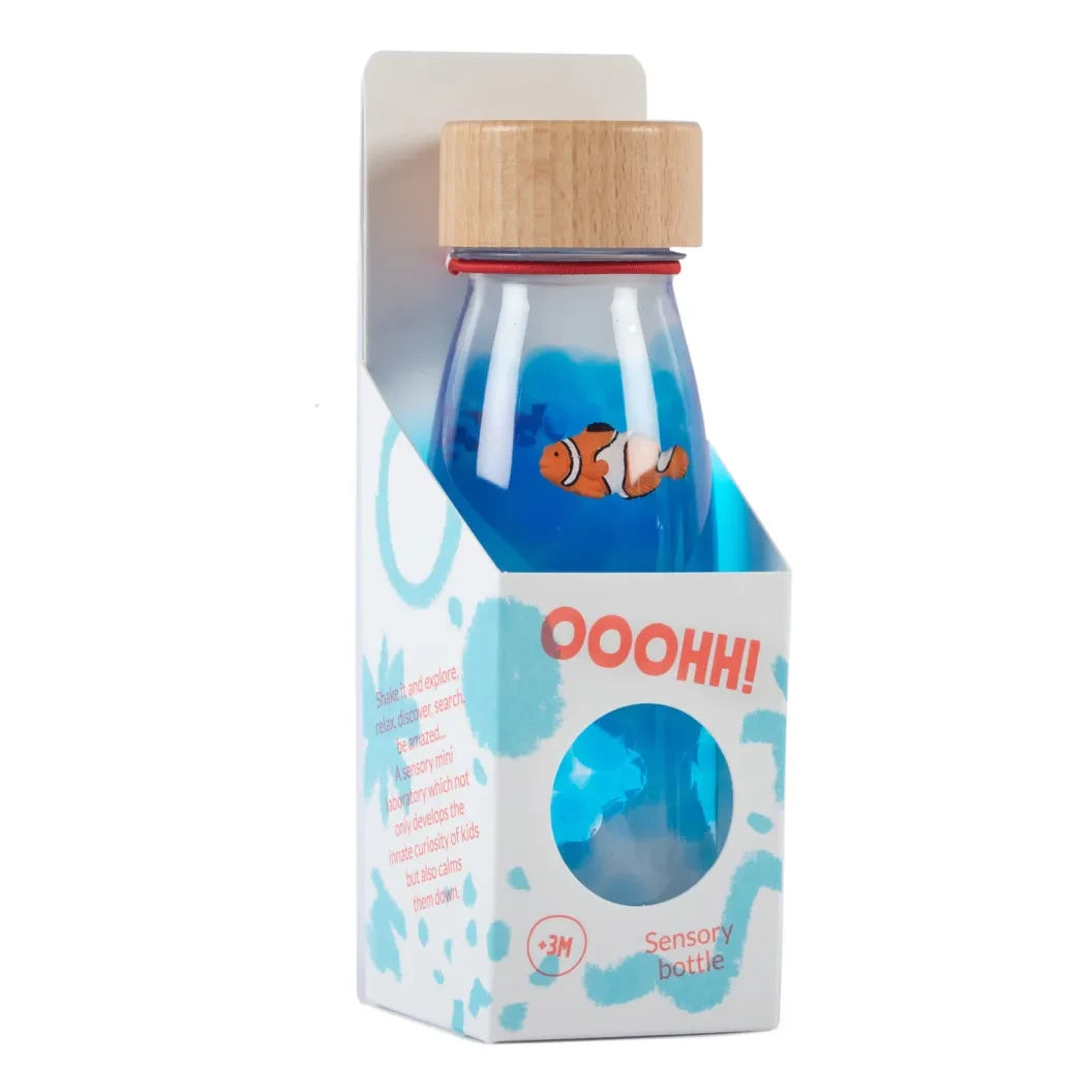 Petit Boum - Botella Sensorial de Peces | Azul