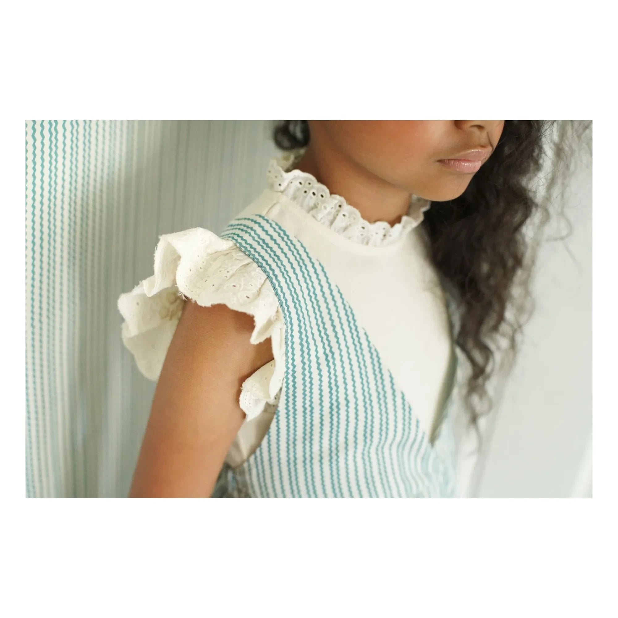 Soor Ploom - Camiseta de algodón orgánico con calados Pointelle | Rosa beige