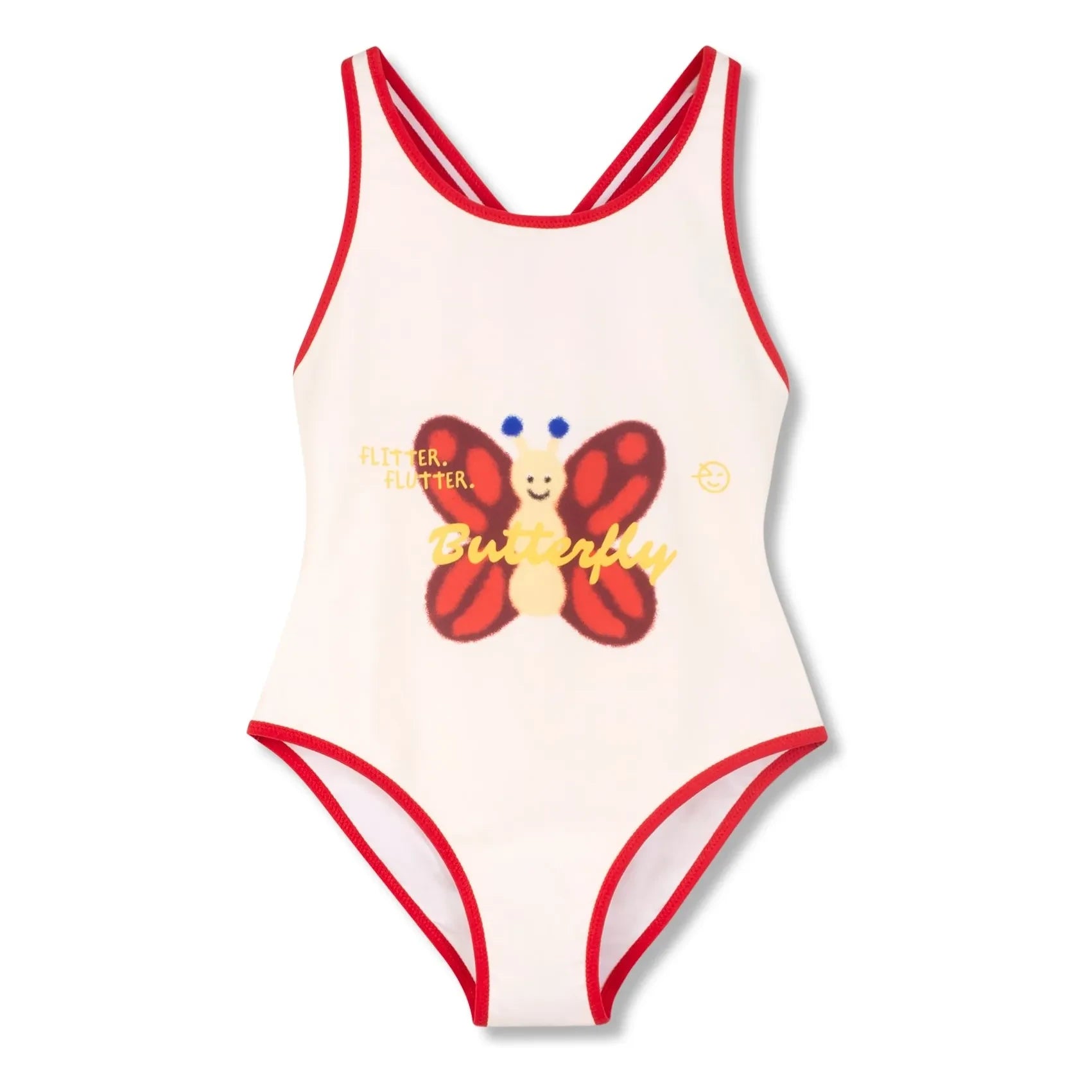 Wynken - Bañador de fibra reciclada mariposa | Crudo