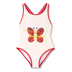 Wynken - Bañador de fibra reciclada mariposa | Crudo