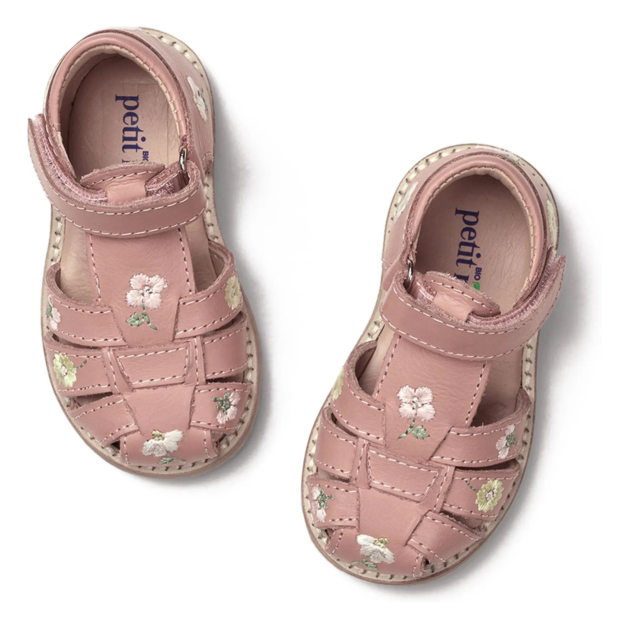 Petit Nord - Sandalias bordadas con flores - Colección Uniqua | Rosa empolvado