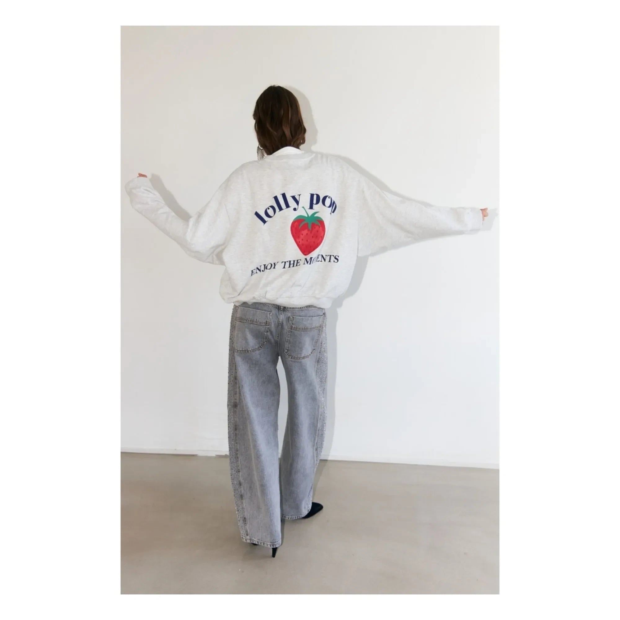 Lollys Laundry - Sudadera Sydney Fresa de Algodón | Gris