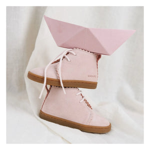 Zapatillas deportivas Lazare - Feston Raoul de ante con cordones | Rosa empolvado