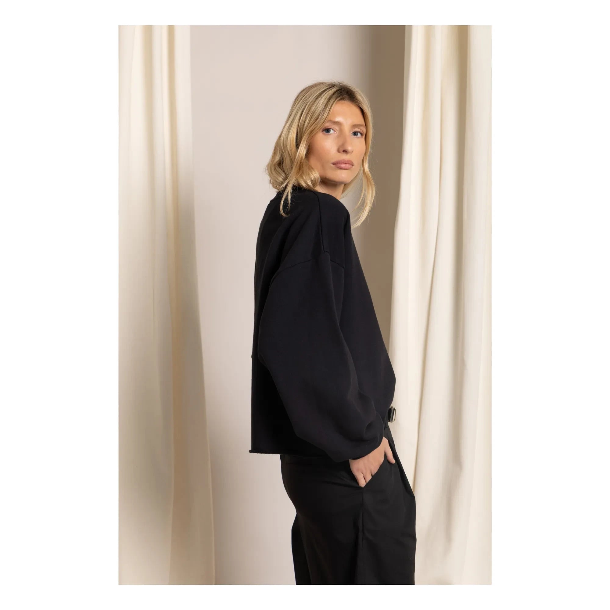 Sudadera de algodón orgánico Bria Smallable Woman | Negro