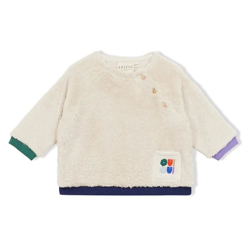 Arsène et Les Pipelettes - Organik Pamuk Sherpa Tarzı Sweatshirt | Bej