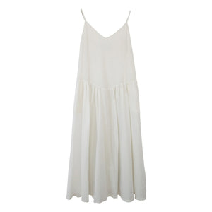 THEAVANT - Vestido Grace de Algodón y Popelín de Seda | Blanco
