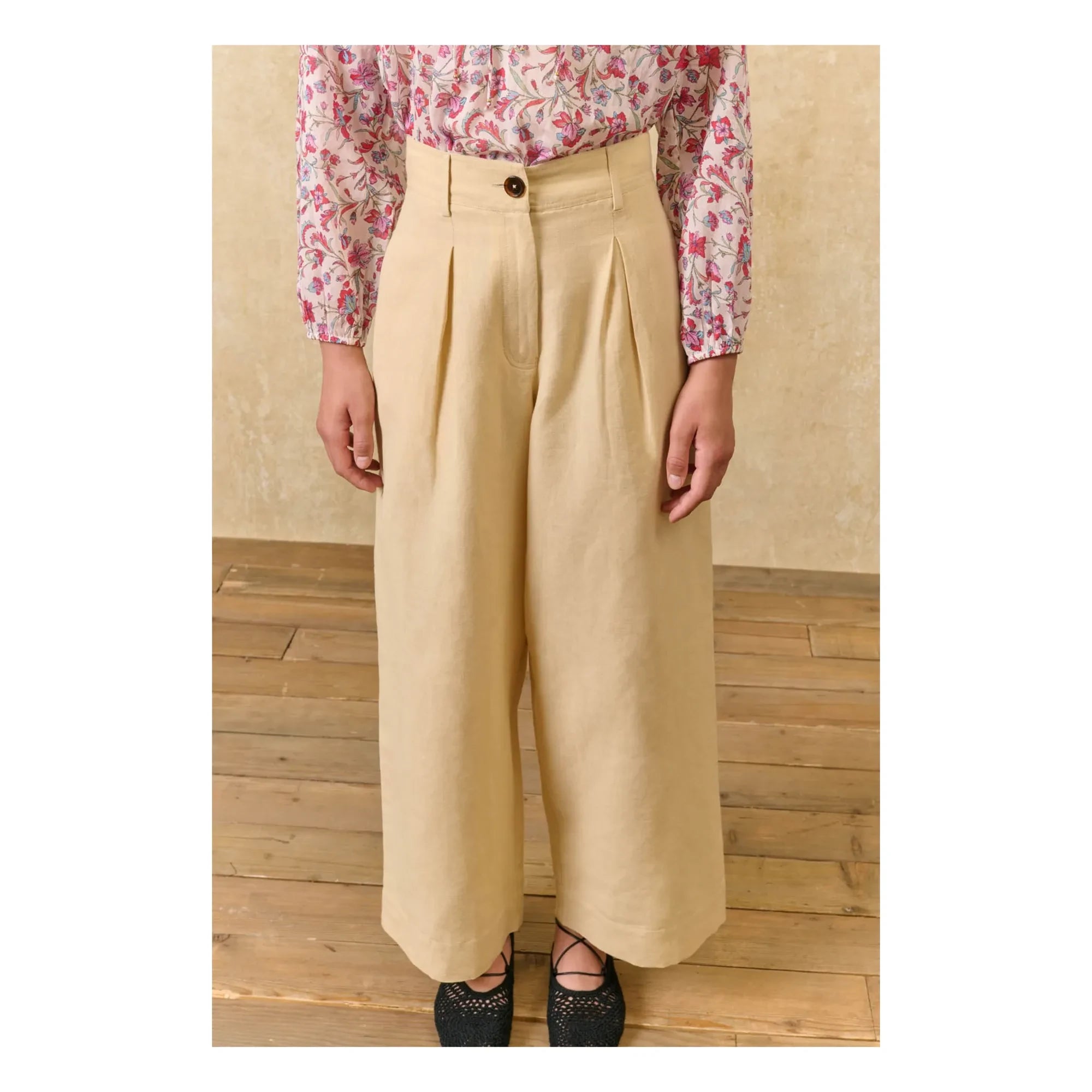 Louise Misha - Pantalones Federica de Lino y Algodón | Marfil