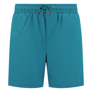 Beachlife - Bañador de natación Seersucker | Azul pavo real