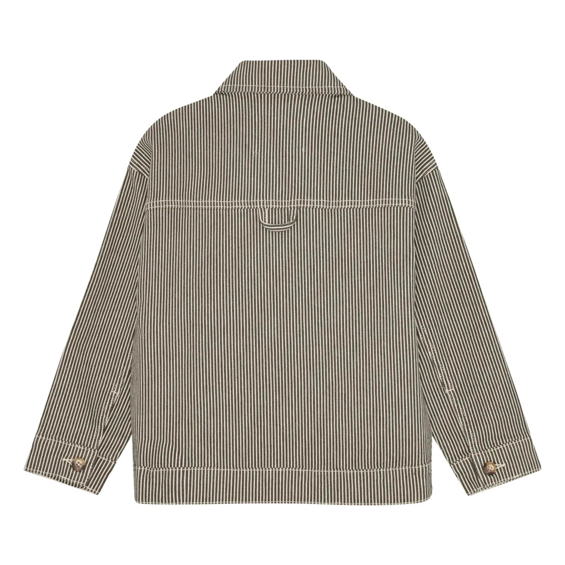 brunobruno nation - Chaqueta de algodón orgánico a rayas Lou | Verde oscuro