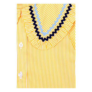 Mipounet - Blusa de rayas con cuello Claudine | Amarillo claro
