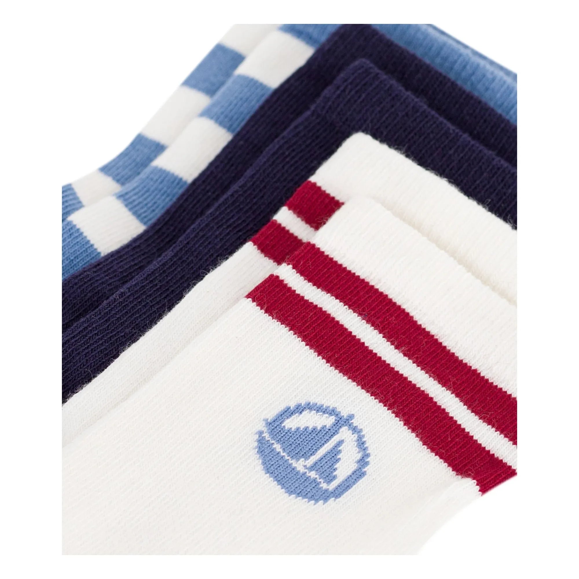 Petit Bateau - 3 Çift Çizgili Çorap Seti | Mavi