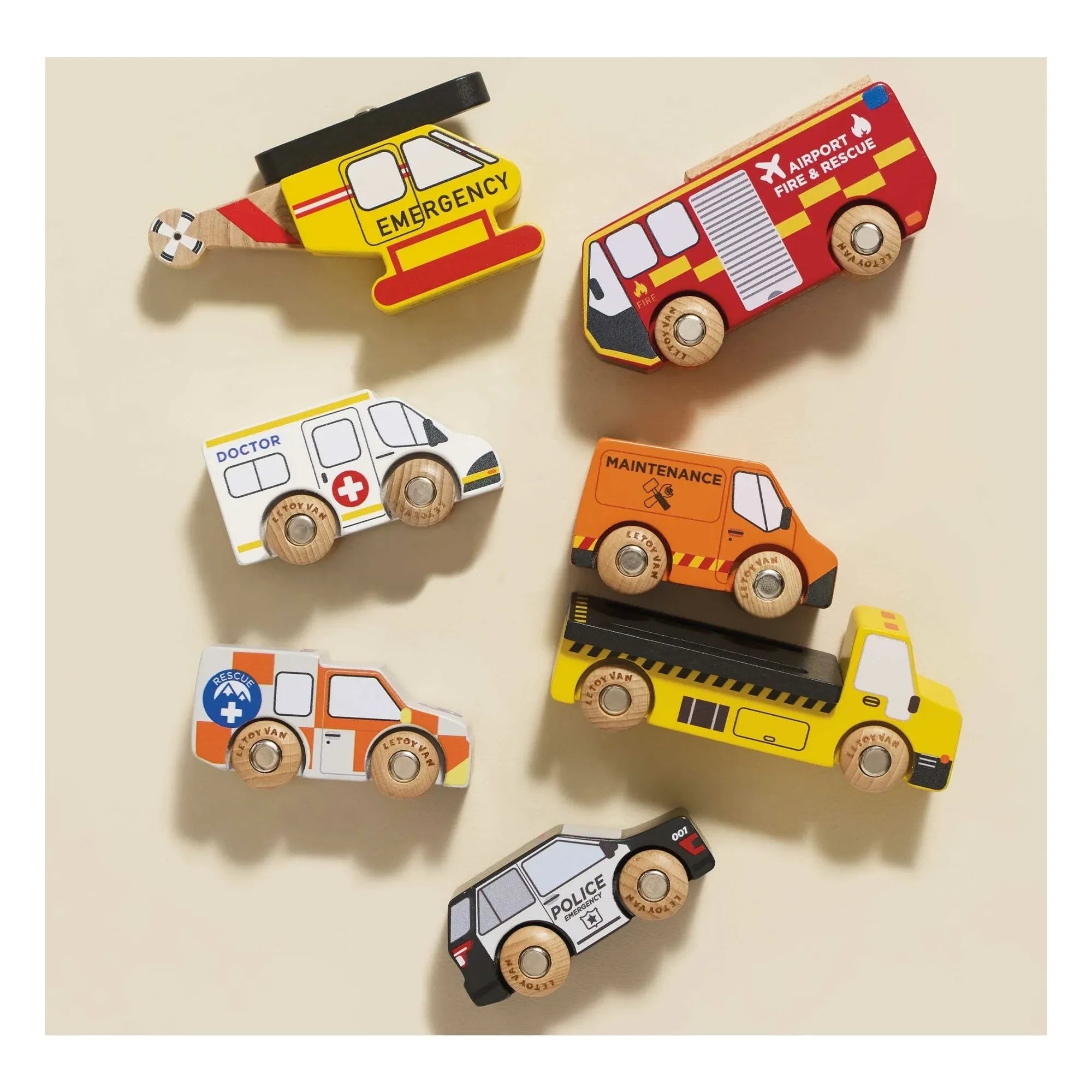 Le Toy Van - Vehículos de rescate - Set de 7 piezas