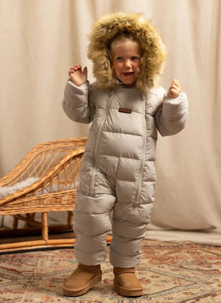 Töastie - Chaqueta Nublada con Capucha de Piel Sintética Impermeable Hecha de Fibras Recicladas | Blanc/Écru