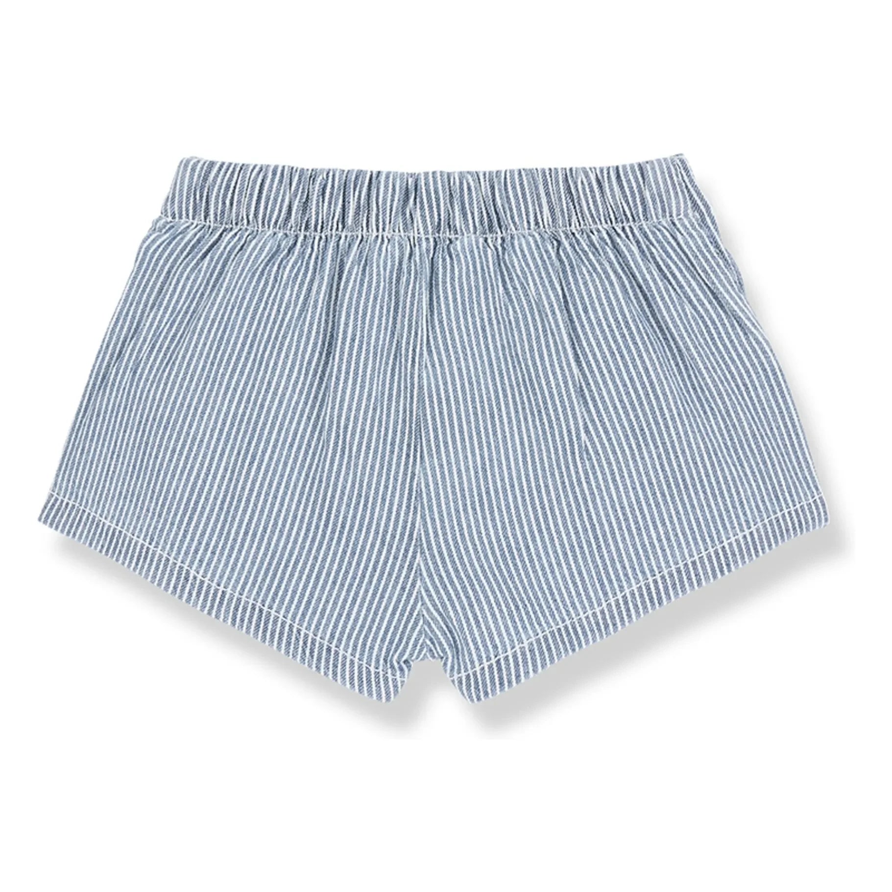1+ in the family - Pantalones Cortos Rayas Algodón Orgánico Deia | Azul Claro