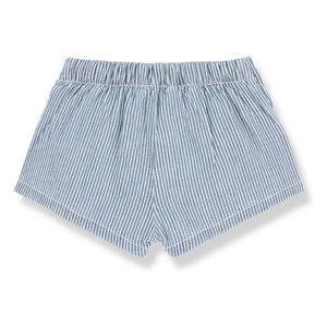 1+ in the family - Pantalones Cortos Rayas Algodón Orgánico Deia | Azul Claro