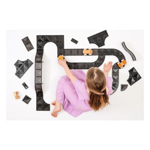 Connetix - Pack creativo de carreteras - 48 piezas | Negro