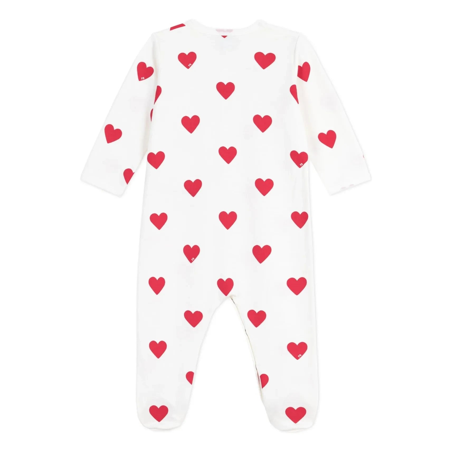 Petit Bateau - Pijama Dormir Corazones Felpa | Blanco