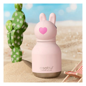 Asobu - Mini botella de agua de acero inoxidable Rabbit | Rosa pálido