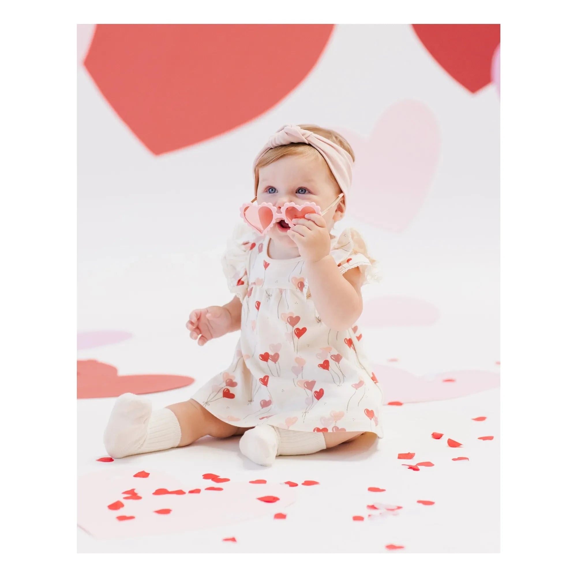 Quincy Mae - Vestido con corazones | Marfil