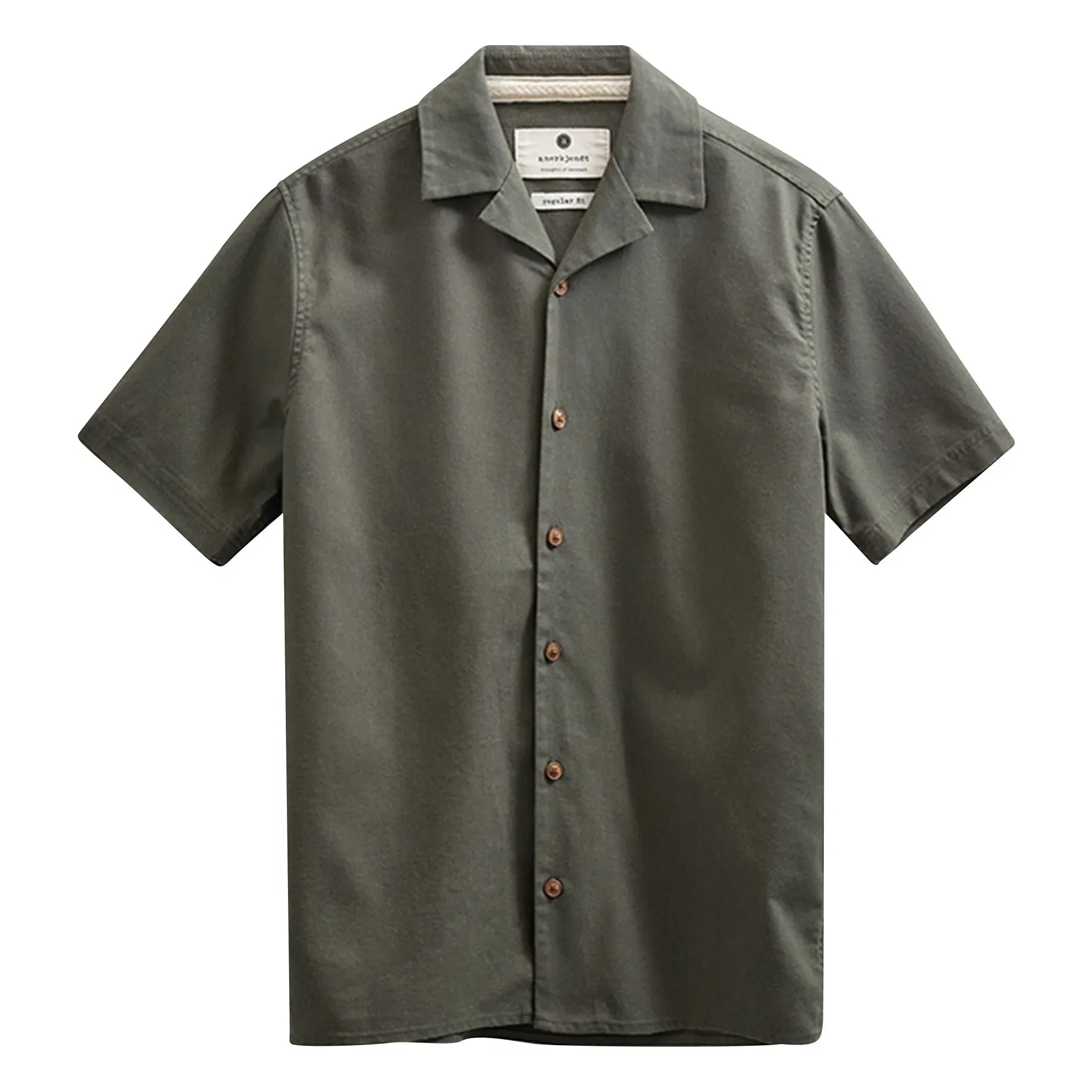 Anerkjendt - Camisa de lino Akleo | Verde oscuro