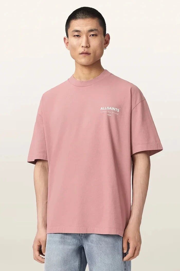 Camiseta extragrande de algodón para hombre AllSaints BACKSTAGE SS CREW
