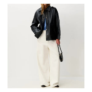 Sessùn - Chaqueta de cuero Harriboyd | Negro