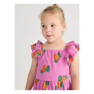Bobo Choses - Vestido naranja con volantes de algodón orgánico | Púrpura