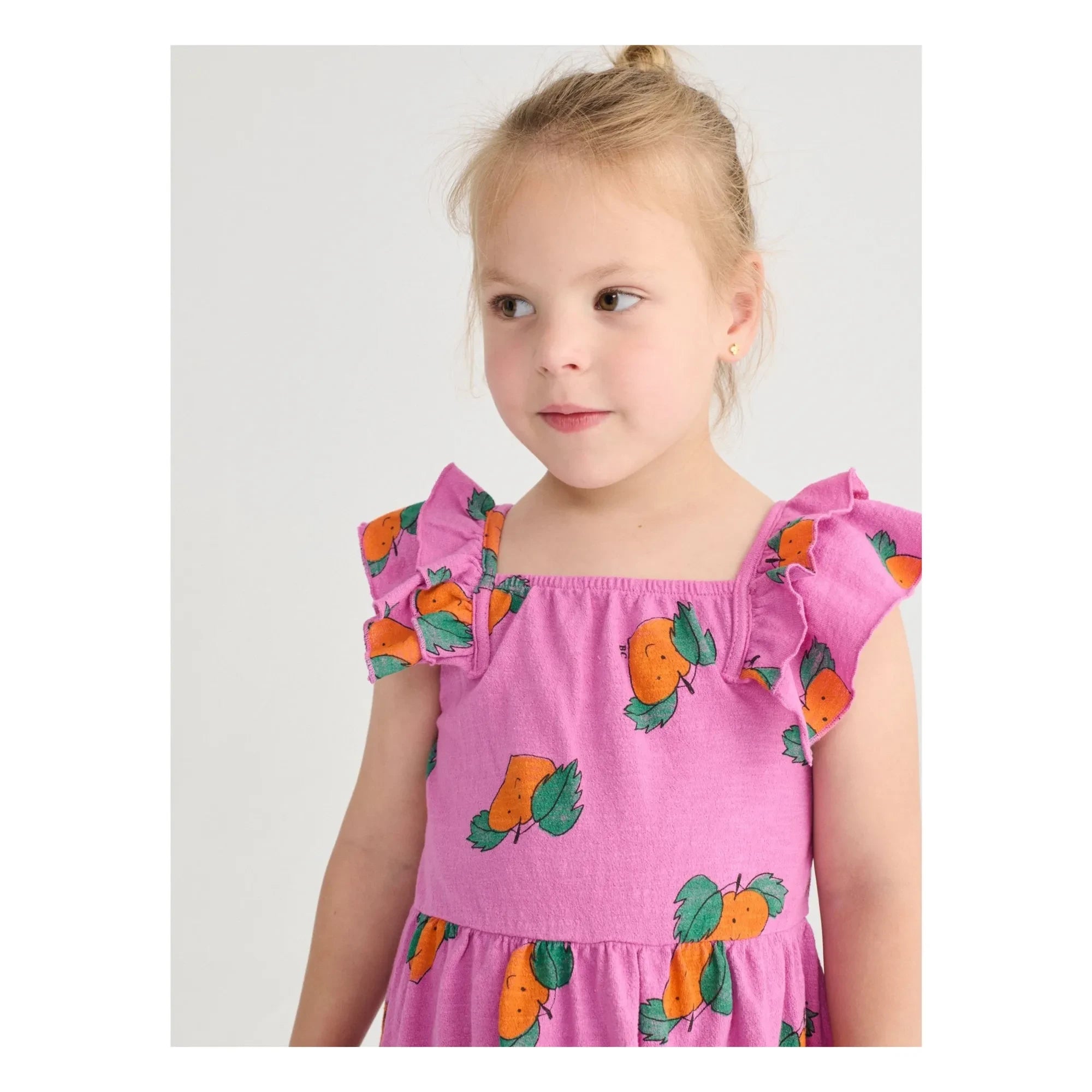Bobo Choses - Vestido naranja con volantes de algodón orgánico | Púrpura
