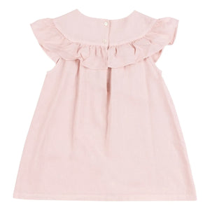 Babe & Tess - Vestido Cécile bordado de lino | Rosa empolvado