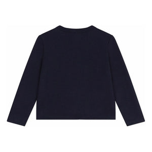 Petit Bateau - Chaleco de Algodón Orgánico con Corazones | Azul Marino