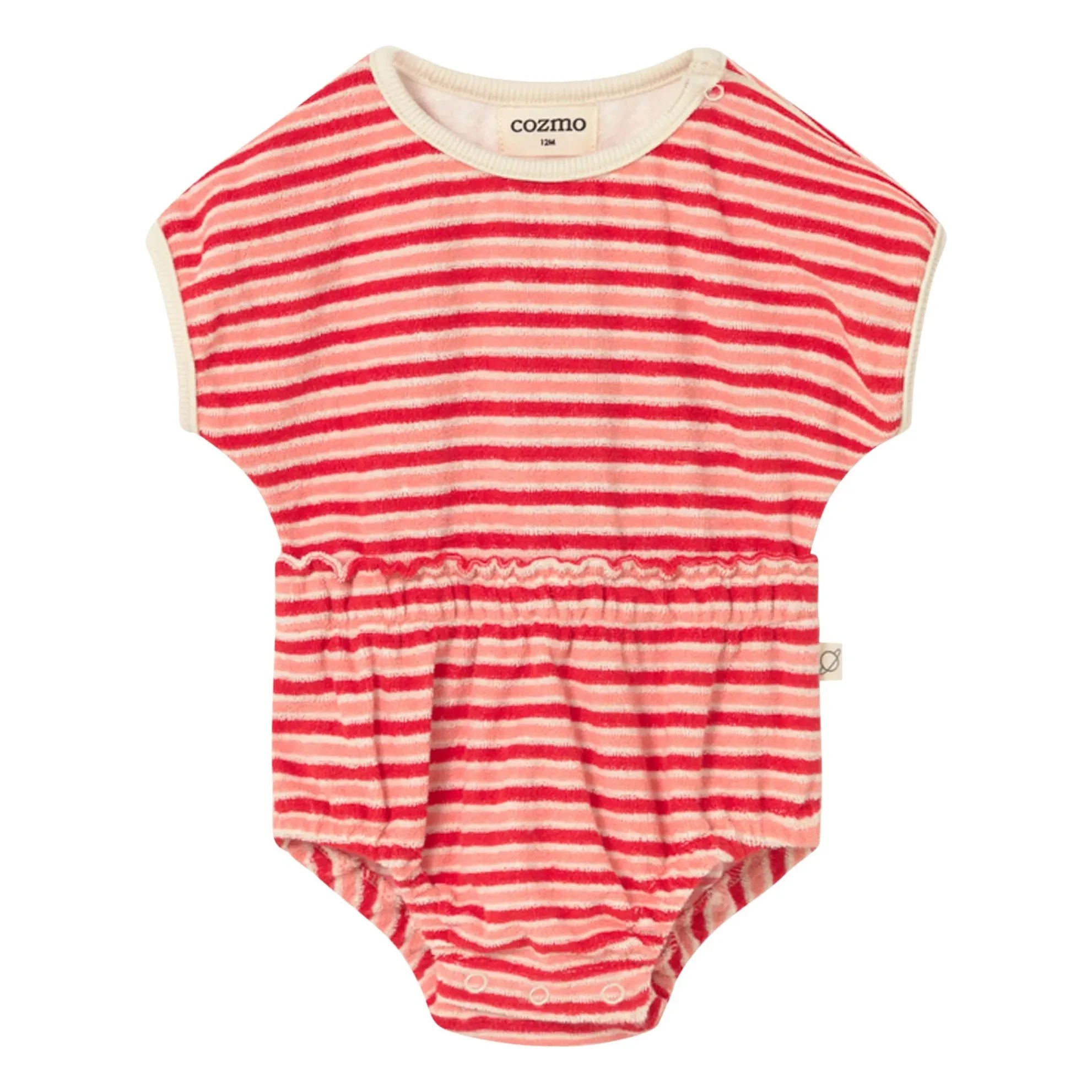 Cozmo - Body de tela de rizo a rayas Gianna | Rojo