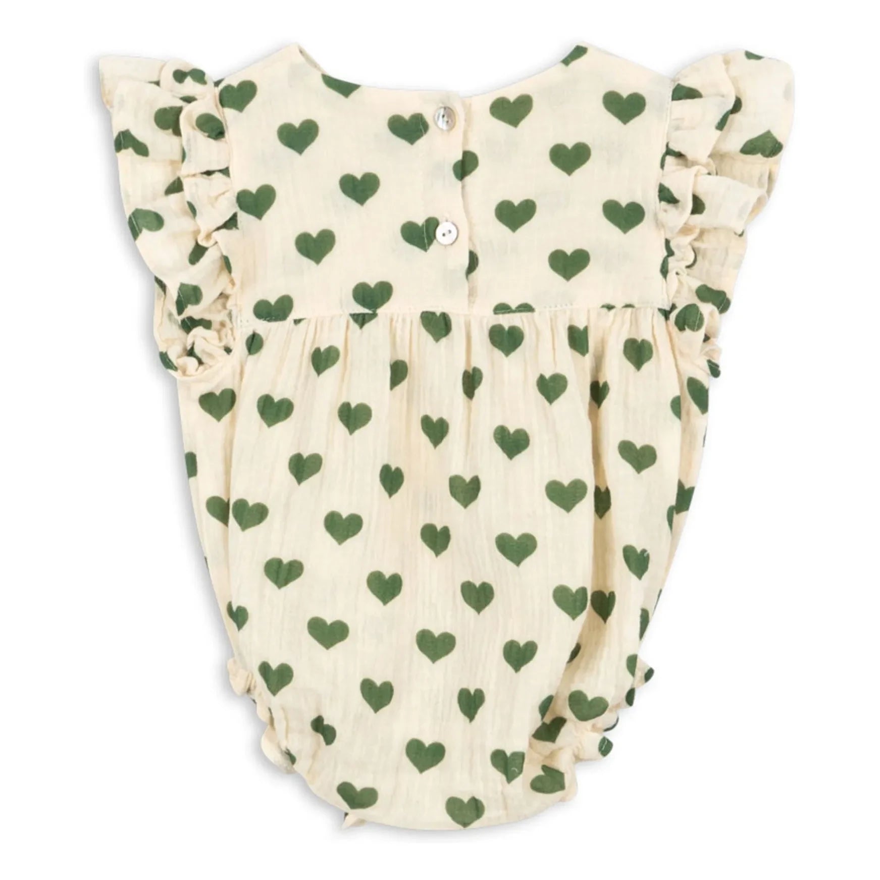 Konges Sløjd - Mono de Algodón Orgánico Coco Hearts | Crudo