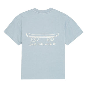 brunobruno nation - Nanna Skateboard Camiseta de algodón orgánico | Azul Claro