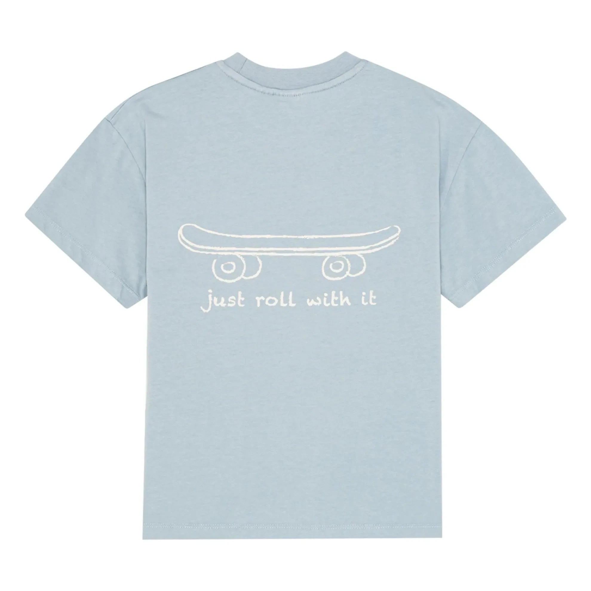 brunobruno nation - Nanna Skateboard Camiseta de algodón orgánico | Azul Claro