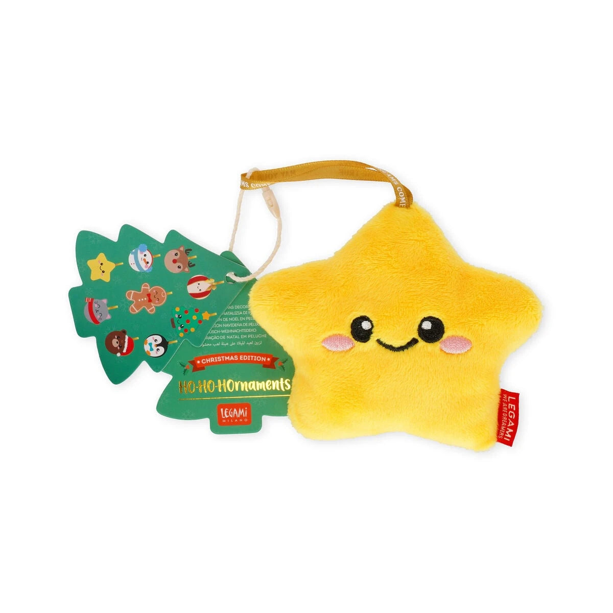 Legami - Juguete de Peluche Decoración Navideña - Estrella - Oh-Oh-Ohrnaments