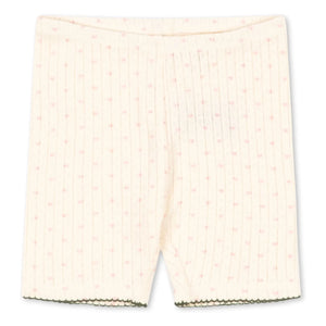 Konges Sløjd - Shorts de ciclista de algodón orgánico Minnie Hearts | Crudo