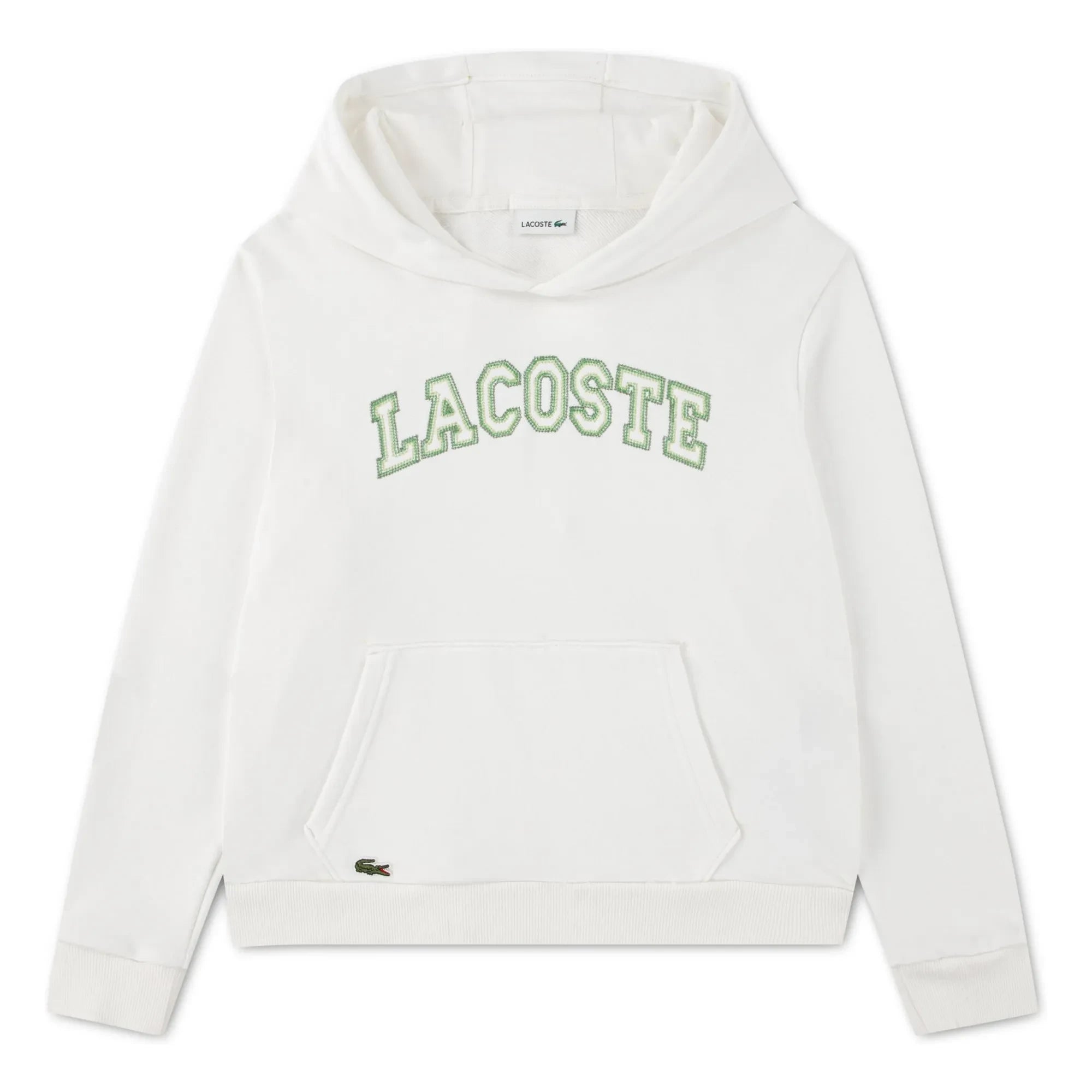Lacoste - Sudadera con capucha y logo bordado de algodón orgánico | Blanco