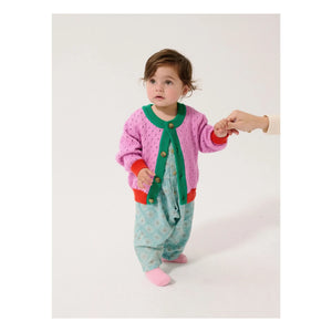 Bobo Choses - Cárdigan calado de bloques de color de algodón orgánico | Morado