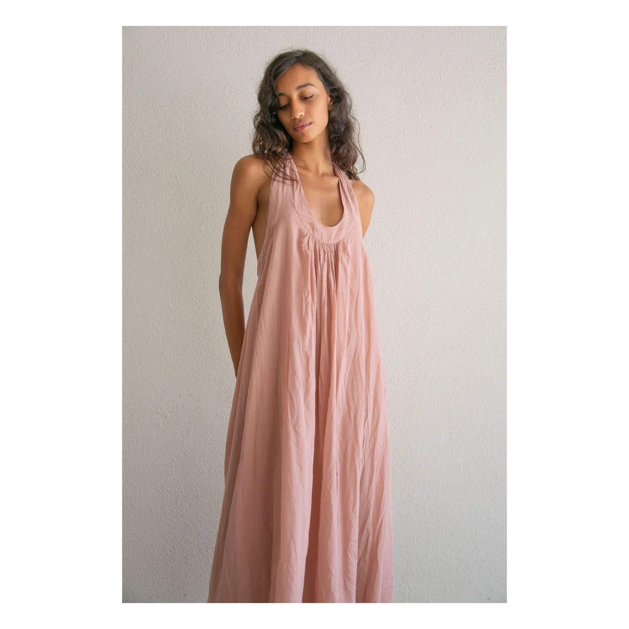 THEAVANT - Vestido de velo de algodón La Plage | Beige