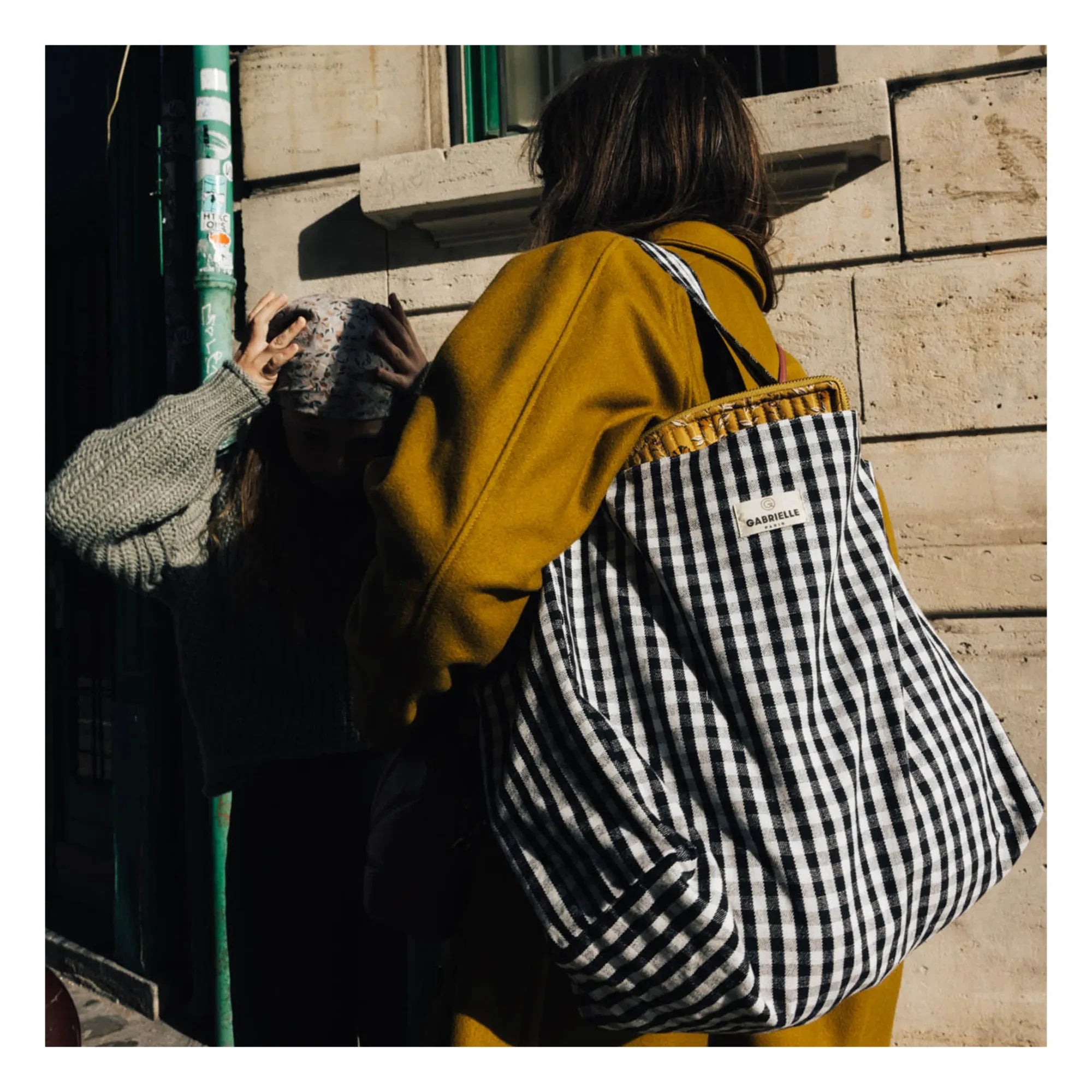 Gabrielle Paris - Bolso de Noche Gingham | Negro