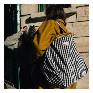 Gabrielle Paris - Bolso de Noche Gingham | Negro