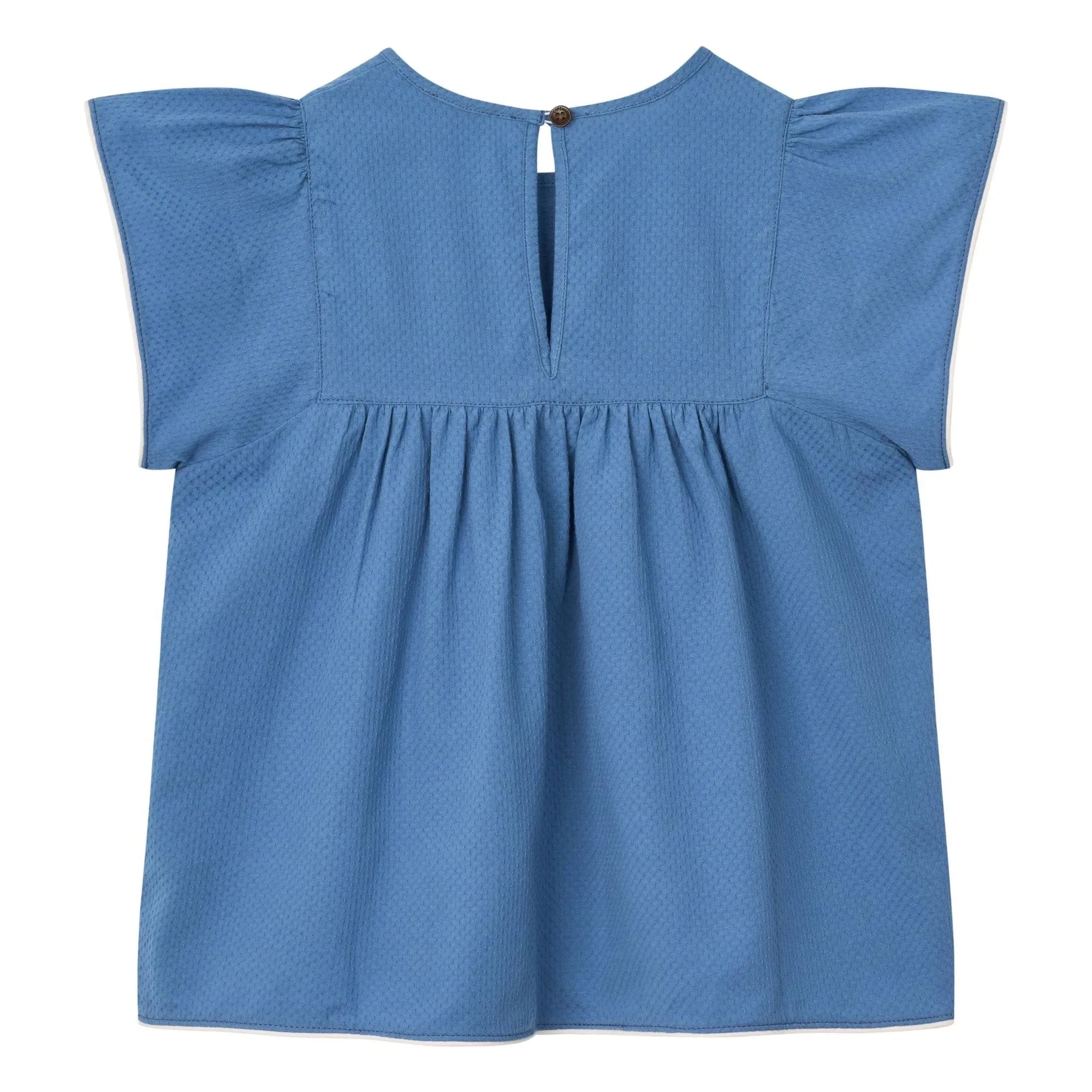 Copenhagen Colors - Blusa con borlas de algodón orgánico | Azul