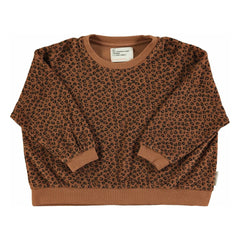 Piupiuchick - Sudadera Leopardo con Tejido de Felpa de Algodón Orgánico | Marrón
