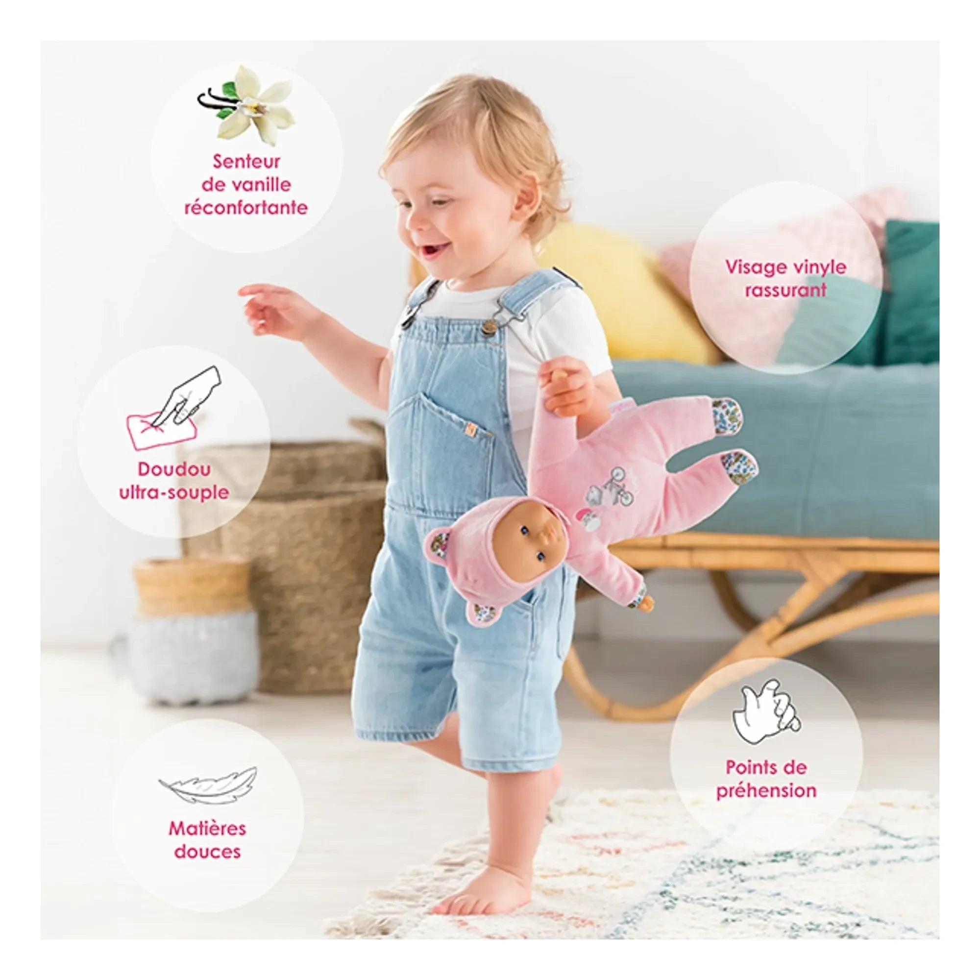 Corolle - Peluche - Bebé Pti' Cœur Oso | Rosa claro