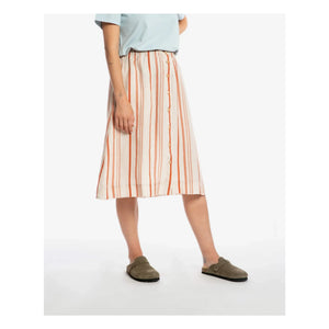 Matona - Falda midi de lino a rayas | Blanco roto
