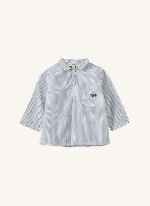 Caramel - Camisa de bebé a rayas Bullshark | Gris
