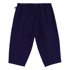 Petit Bateau - Pantalones de Gasa de Algodón Orgánico | Azul noche